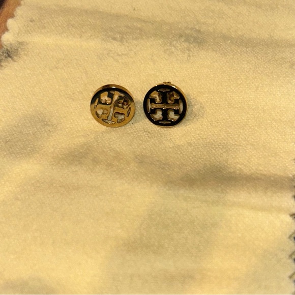Tory Burch Miller Gold toneLogo Stud Earrings - Picture 4 of 10
